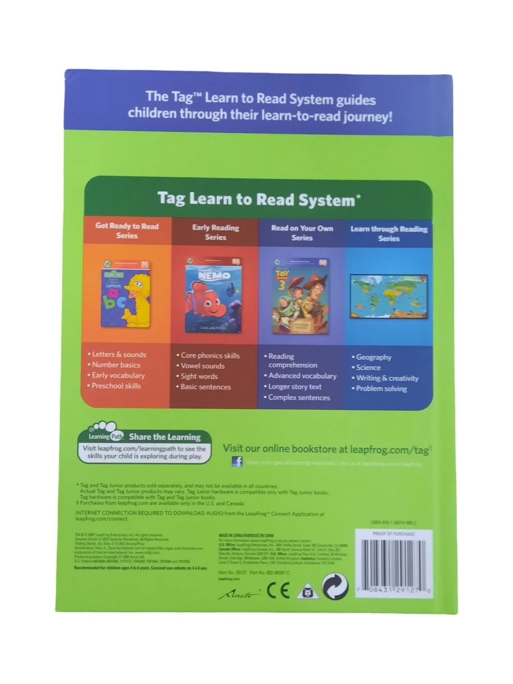 LeapFrog TAG Reading Book - Dora Goes to School (Pink & Purple)